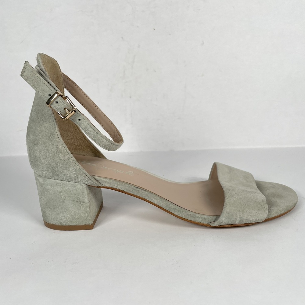 Free People Shoes Womens Size 39 Suede Block Heel Ankle Strap Sandals Dressy